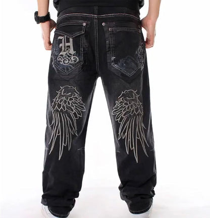 Y2k Baggy Jeans for Men Grunge Vintage Relaxed Fit Skateboard Jeans Loose Embroidery Hip Hop Dance Denim Pants