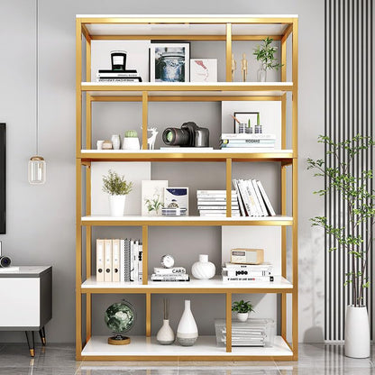 LEDIN Bookshelf - Freestanding Display Shelf for Living Room, Multi-Layer Storage Rack for Home, Office Iron Bookcase (100 x 30x 178 cm)