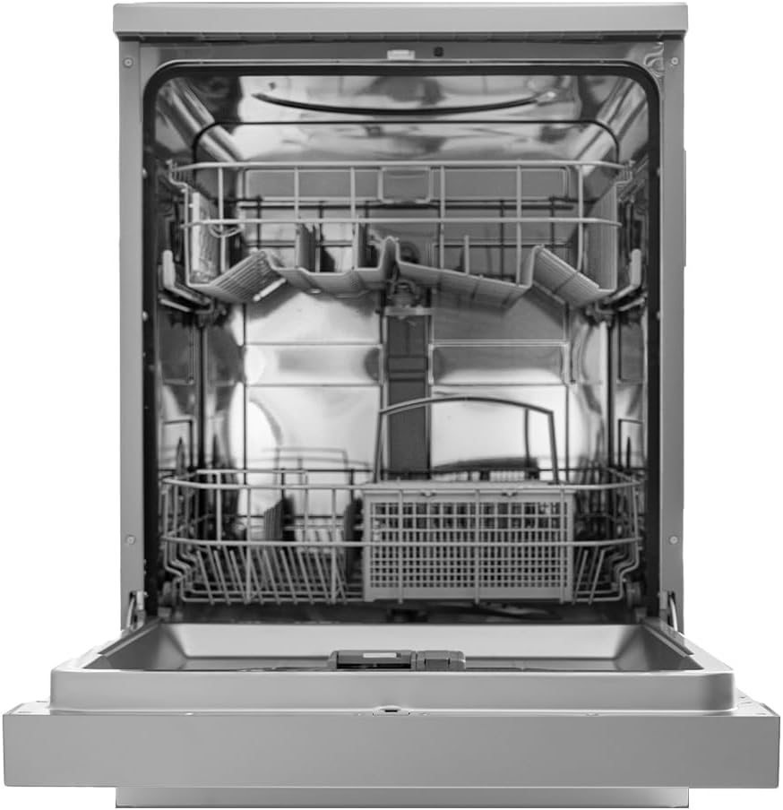 evvoli Dishwasher 12 place setting, 6 programs, 2 Rack Levels, 11 L,High Energy Efficiency, Quiet, Silver EVDW-122S