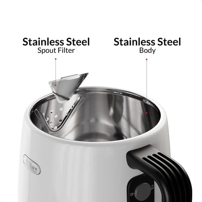 Feller Germany, Retro Style 1.7L 2-in-1 Stainless Steel Tea Maker+Kettle, 2200W, 85/95/100°C Adjustable Touch-Sensitive Temp Setting,LED Display, TS290,2Y Guarantee-UAE Version (Black)