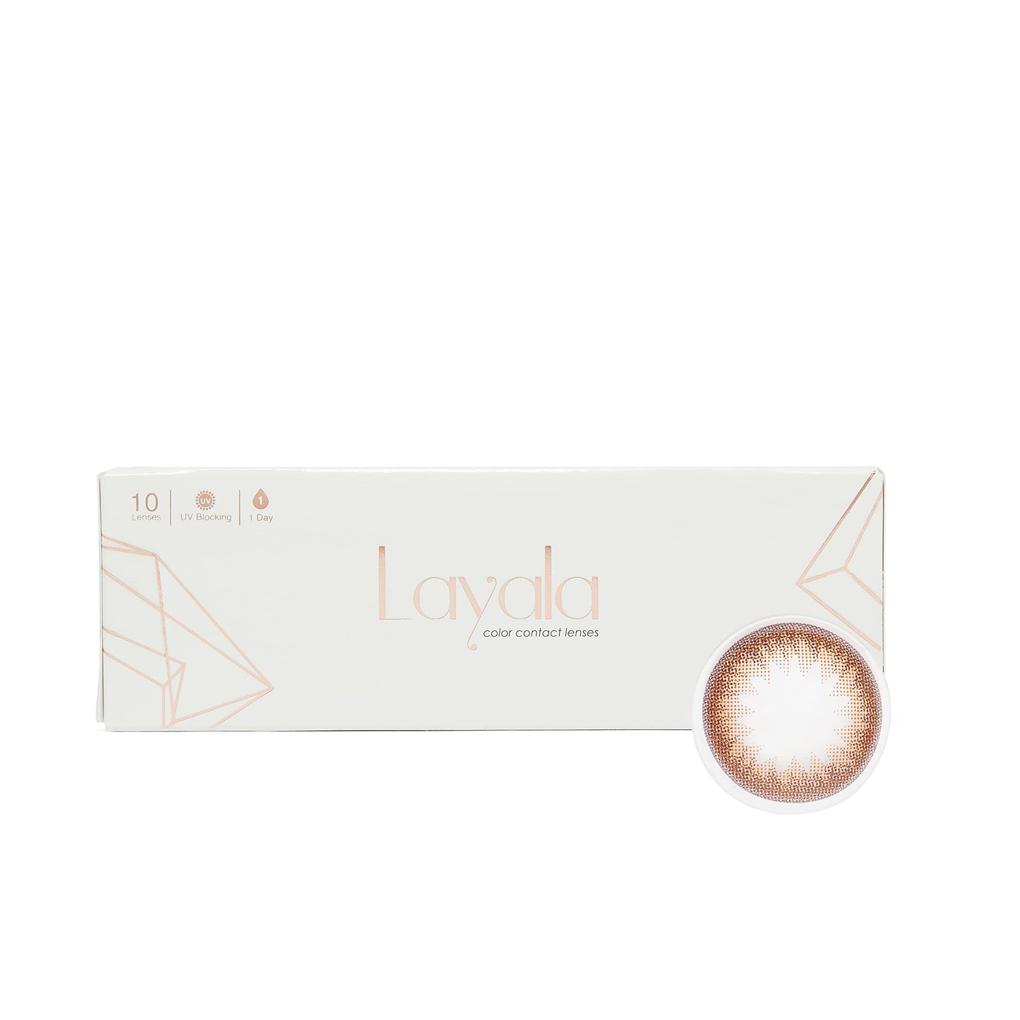 Layala by eyewa - Pack of 10 Contour Colored Contact Lenses - Color Dazzle Brown Daily Replacement Eye Lenses - Unisex contact Lenses - Available in Plano & All Powers