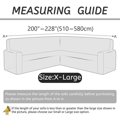 HDCAXKJ Luxury Velvet Sectional Couch Covers Thick Stretch L Shaped Corner Sofa Slipcover Universal Non Slip U Shape Sectional Sofa Cover Furniture Protector Machine Washable (Ash Gray, X-Large)