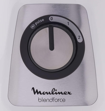 MOULINEX Blender | BlendForce XXL Jar 2.8 L Blender Smoothie Maker | Mixer | 600 W | 2 Attachments | 2.8L XXL Plastic Jar| 6 Powelix Blades | Ice Crush | 2 Speeds | 2 Years Warranty | LM458127