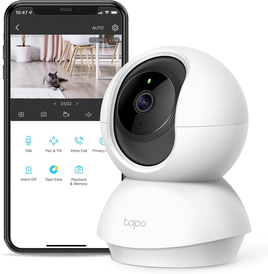 TP-Link Tapo Pan/Tilt Security Camera for Baby Monitor, Pet Camera w/Motion Detection, 1080P, 2-Way Audio, Night Vision, Cloud & SD Card Storage, Works with Alexa & Google Home (Tapo C200)