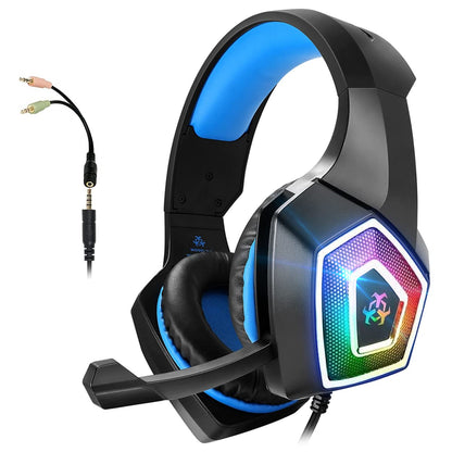 U UiiSii PC Gaming Headset with Microphone Wired Xbox Headset with mic PS4 Gaming Headphones with Microphone Gamer PS4 Headset with Mic Stereo Sound & LED Light Noise Cancelling for Switch Computer