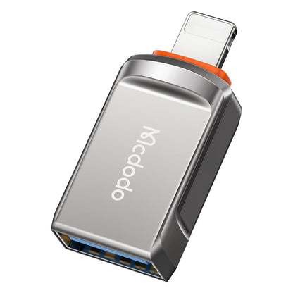 محول Mcdodo USB-A 3.0 إلى Lightning يدعم وظيفة OTG ويتيح نقل البيانات بسرعة تصل إلى 5.0 جيجابت في الثانية، مما يوفر وصولًا فوريًا واستخدامًا للهواتف المحمولة/الأجهزة اللوحية للتوسيع