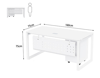 Mahmayi Vorm 136-18 White Modern Workstation Material-Melamine on MDF