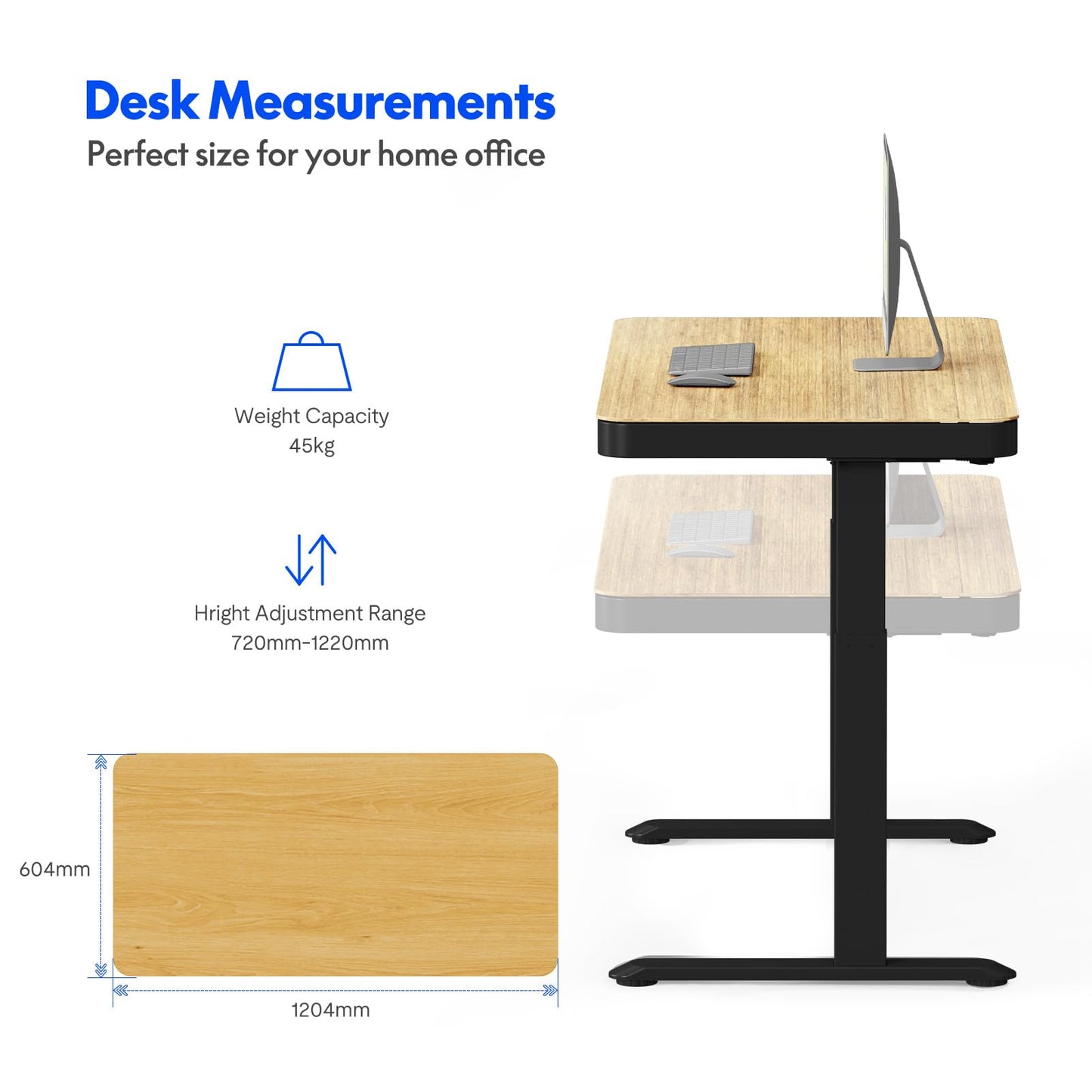 FLEXISPOT Electric Height Adjustable Standing Desk with Drawer 48 x 24 Inches Natural Desktop & Adjustable White Frame Quick Install Computer Workstation (USB Charge Ports, Memory Controller)