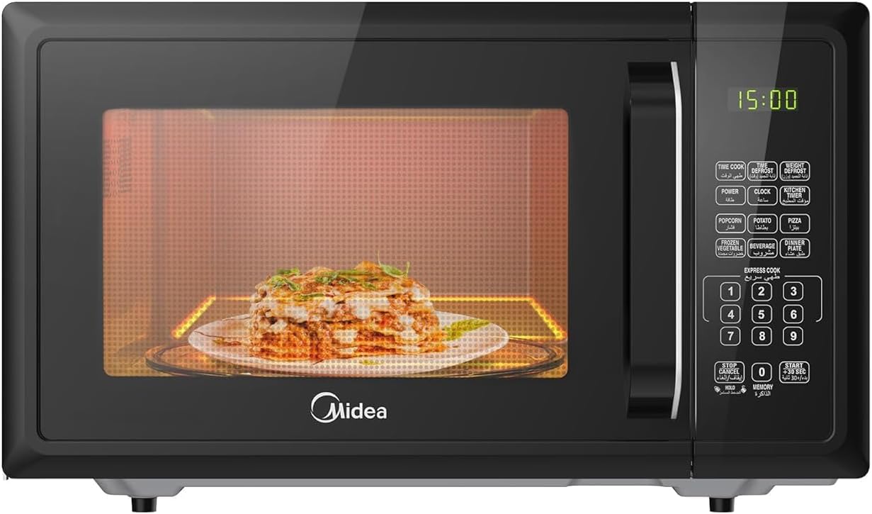 Midea 25 Liters Solo Microwave Oven with 5 Power Levels, 800W, Child-Safety-Lock, Defrost Function, 35 Minutes Timer, Fast Reheat, Pull Open Door Handle, Good for Home & Office, Black, MM8P022KG-BK