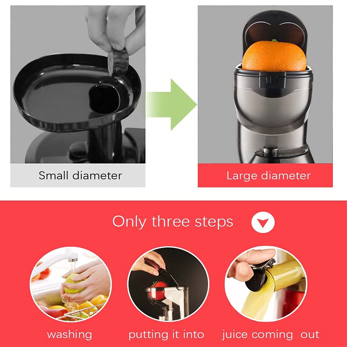 Slow Juicer Masticating Juicer Machine, Juicer, Slow Chewing Juicer, Cold-Pressed Juicer are Easy to Clean