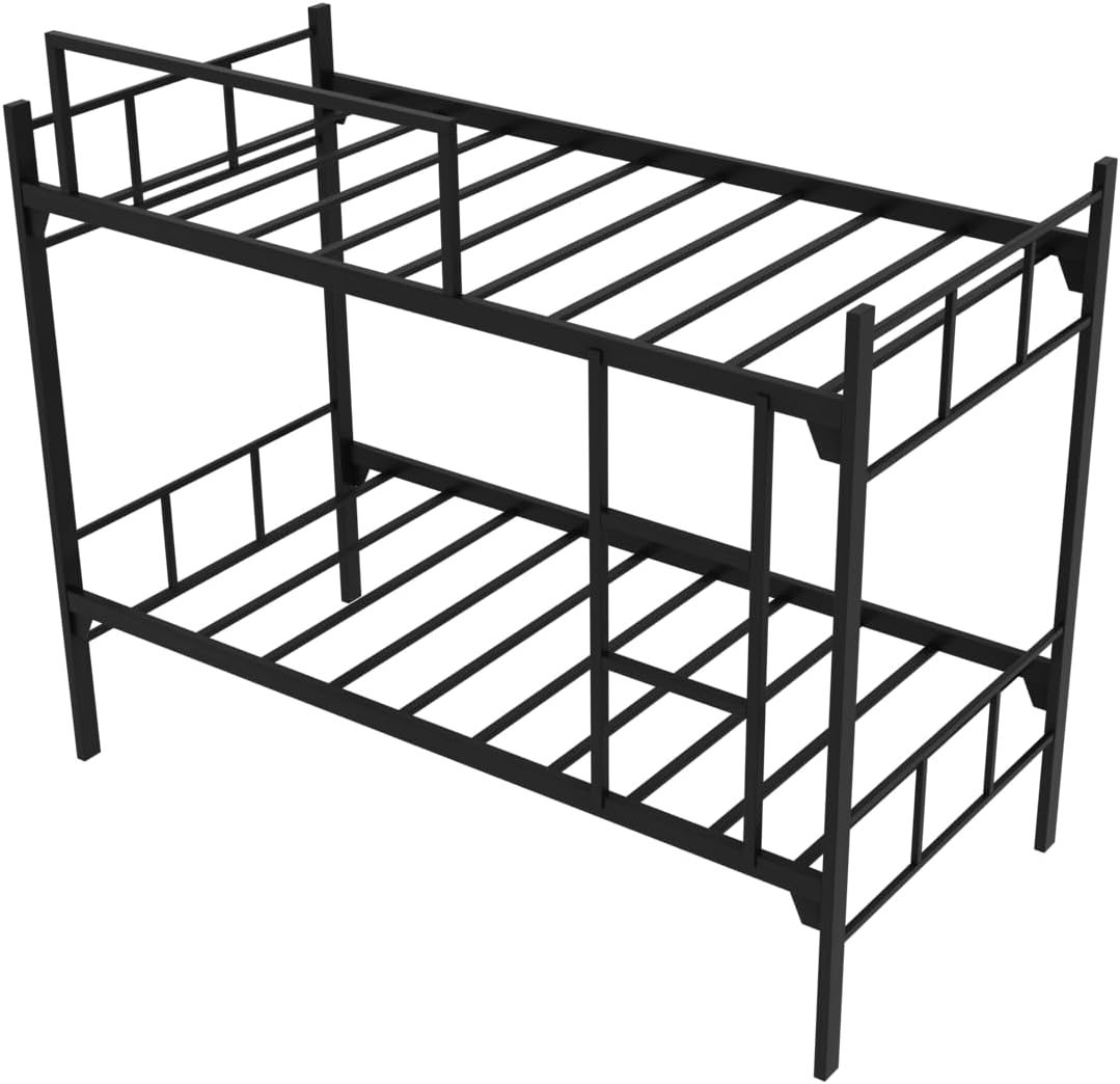 RIGID Steel Bunk bed Steel Frame Heavy Duty Metal Platform (Bunk Bed, Black)