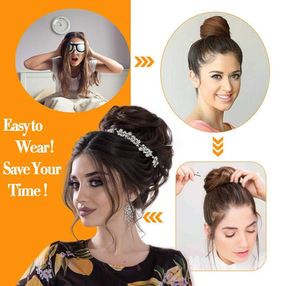 MORICA 1PCS Messy Hair Bun Hair Scrunchies Extension Curly Wavy Messy Synthetic Chignon for Women (12AH613(Light Golden Brown & Lightest Blonde))