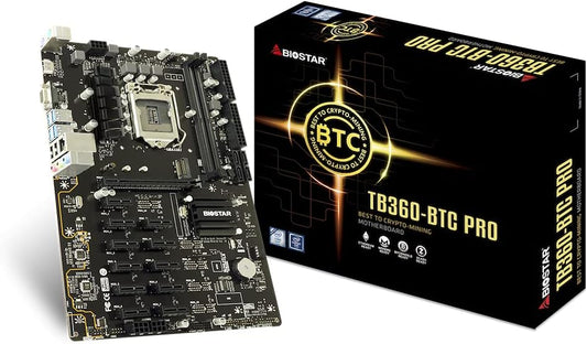 Biostar TB360-BTC PRO Core i7/i5/i3 (Intel 8th and 9th Gen) LGA1151 Intel B360 DDR4 12 GPU Mining Motherboard