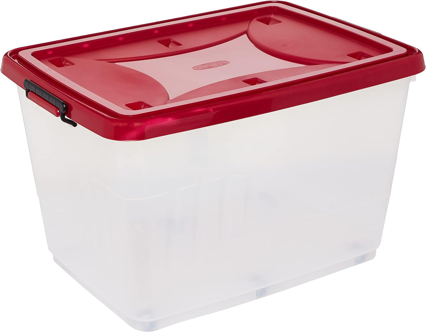 Cosmoplast 55L Clear Plastic Storage Box with Wheels & Lockable Lid Set of 6