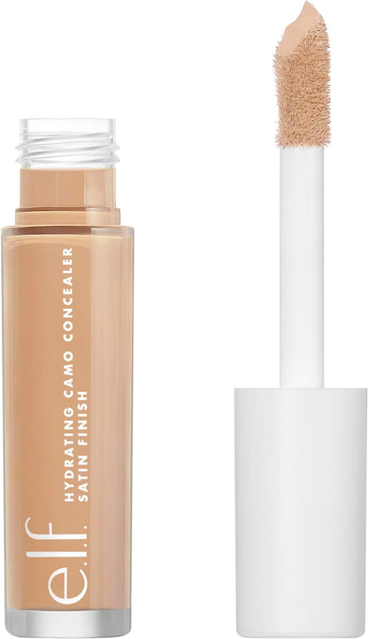 e.l.f, Hydrating Camo Concealer, Lightweight, Full Coverage, Long Lasting, Conceals, Corrects, Covers, Hydrates, Highlights, Medium Peach, Satin Finish, 25 Shades, All-Day Wear, 0.20 Fl Oz