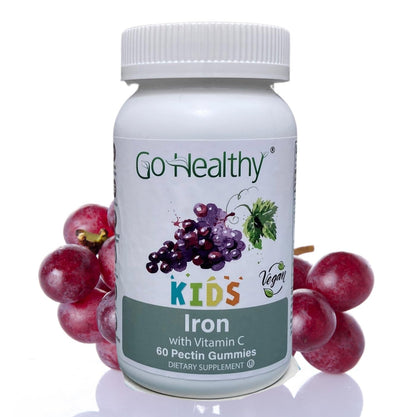 Go Healthy Iron Gummies for Kids, Vegetarian, Vegan, Non-GMO, Gluten Free, Kosher & Halal - 30 Servings