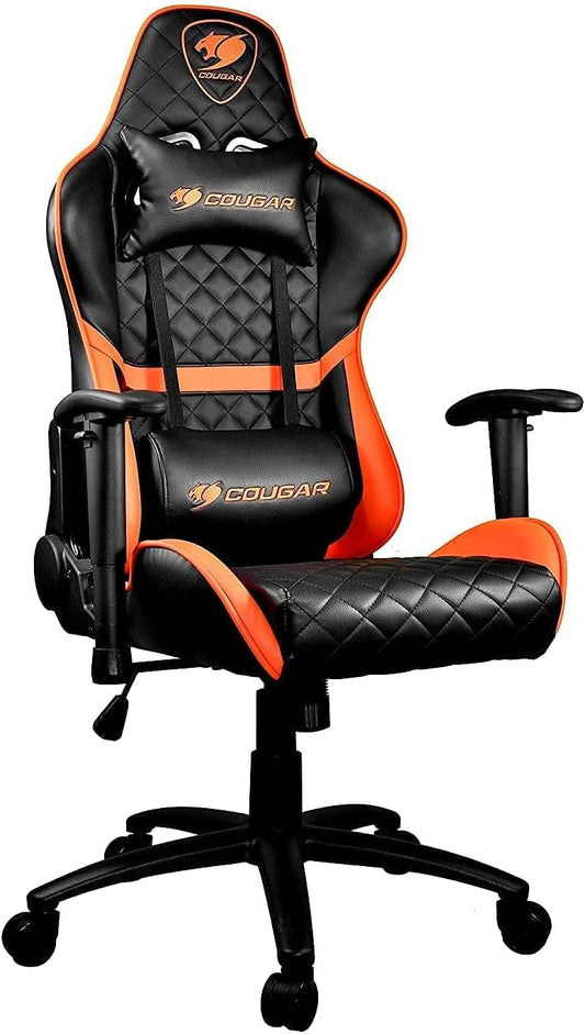 Cougar Gaming Chair Armor One, Steel-Frame, Breathable Pvc Leather, 180° Recliner System, 120Kg Weight Capacity, 2D Adjustable Arm-Rest, Steel 5-Star Base
