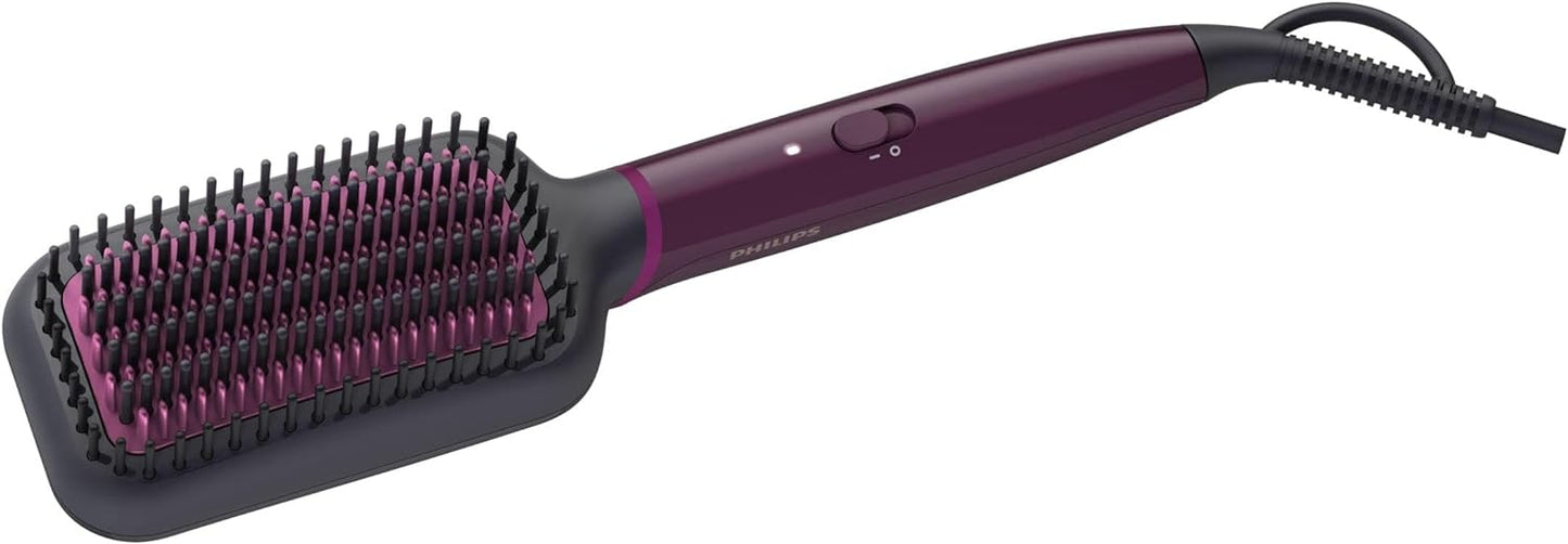 Philips StyleCare Essential | Heated Straightening Brush | Tourmaline Ceramic Coating | 2 Temperature Settings | Hair Straightener | ThermoProtect Technology | 2 Years Warranty | BHH880/03