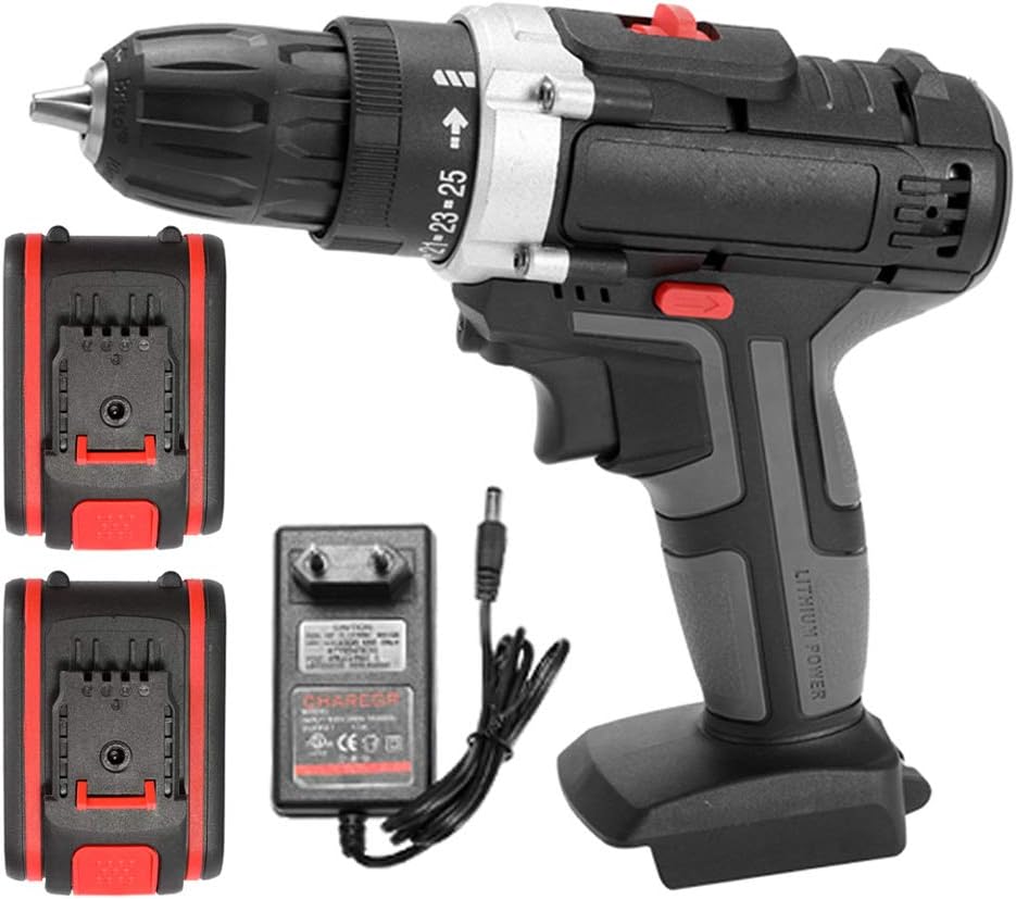 21V Multifunctional Electric Impact Cordless Drill High-power Lithium Battery Wireless Rechargeable Hand Drills Home DIY Electric Power Tools