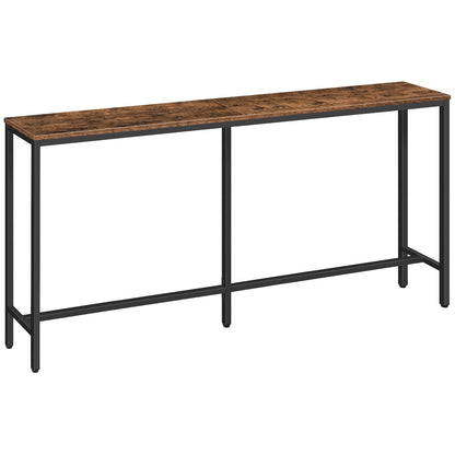 MAHANCRIS Console Table, 160 CM Narrow Long Sofa Table, Entryway Table, Industrial Sofa Table, Side Table, for Hallway, Living Room, Sturdy and Stable, Easy to Assemble, Rustic Brown ACTHR16001Z