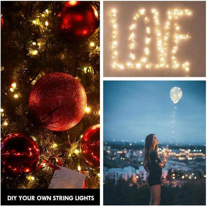 LOVE LOVE BELOVED Photo Clip String Light - 33Ft 100LED Fairy Lights with Clips for Pictures, Photo Light with 50 Clear Clips for Bedroom Christmas Wedding Décor