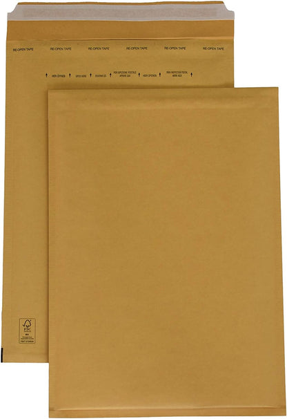 SmithPackaging A3 Bubble Padded Envelopes, Gold, 300mm x 445mm, Pack of 5