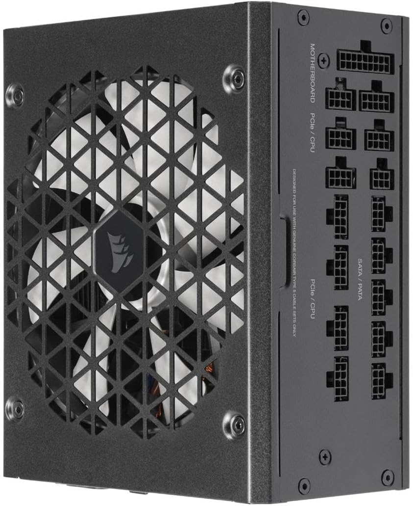 Corsair RM1200x SHIFT Fully Modular ATX Power Supply - Modular Side Interface - ATX 3.0 & PCIe 5.0 Compliant - Zero RPM Fan Mode - 105°C-Rated Capacitors - 80 PLUS Gold Efficiency - Black - CaveHubs