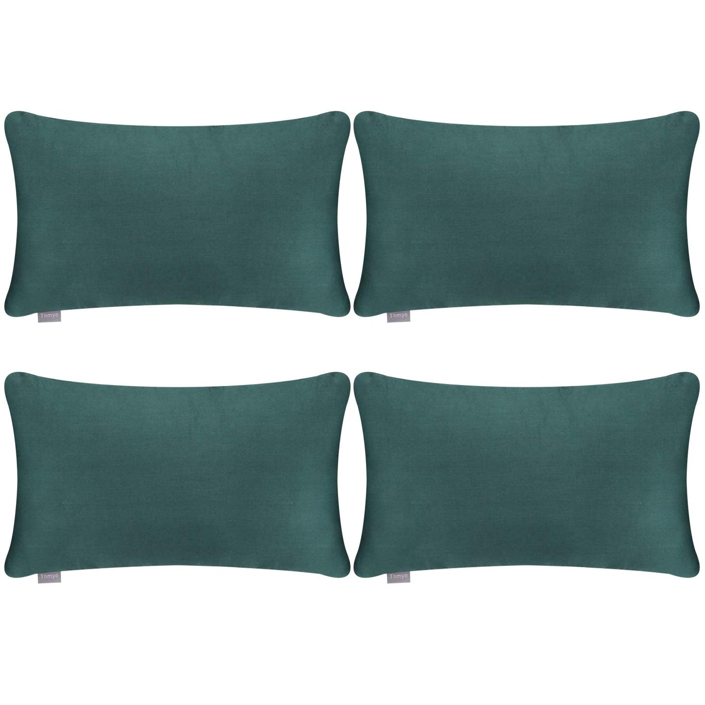 4-Pack 100% Cotton Comfortable Solid Decorative Throw Pillow Case Square Cushion Cover Pillowcase Sublimation Blank Pillow Covers(Cover Only,No Insert)(20x20inch/50x50cm, Christmas Green)