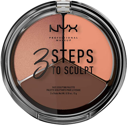 NYX PROFESSIONAL MAKEUP 3 Steps to Sculpt Face Sculpting Palette, Medium 03