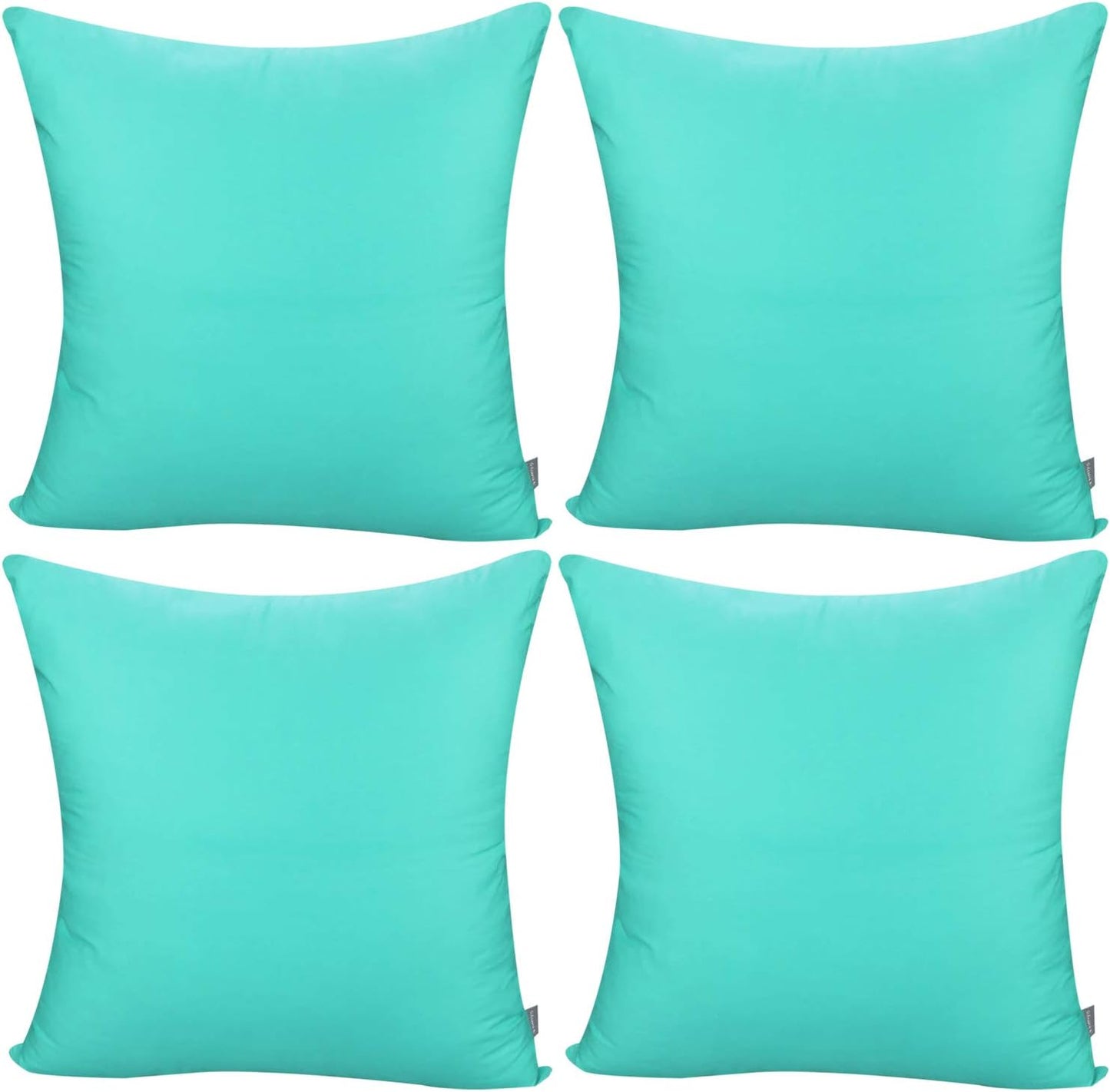 4-Pack 100% Cotton Comfortable Solid Decorative Throw Pillow Case Square Cushion Cover Pillowcase Sublimation Blank Pillow Covers(Cover Only,No Insert)(20x20inch/50x50cm, Christmas Green)