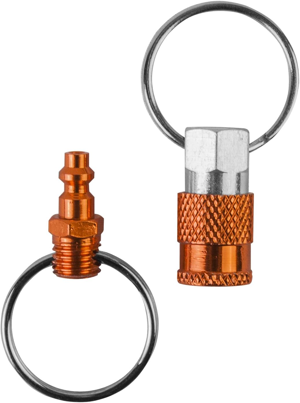 Freeman KEYQC3 Pull Apart Coupler Keychain with 2 Split Rings, 3 Pack,unisex-adult, Orange, Small