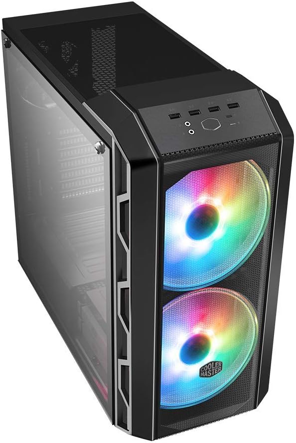 Cooler Master MasterCase H500 ARGB - PC Case with Dual 200mm Fans for High-Volume Airflow, Mesh and Transparent Front Chassis Panels, Flexible ATX Hardware Capacity