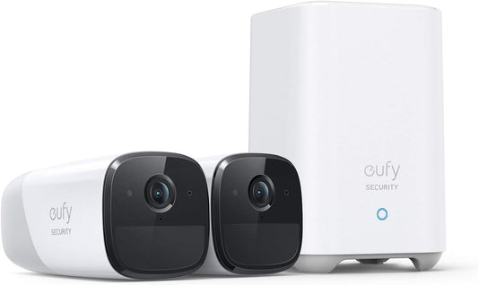 eufy Security, eufyCam 2 Pro Wireless Home Security Camera System, 365-Day Battery Life, HomeKit Compatibility, 2K Resolution, IP67 Weatherproof, Night Vision, 2-Cam Kit, No Monthly Fee