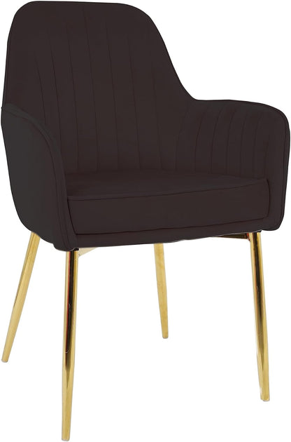 Velvet Dining Chair with Gold Legs and Soft Seat - Armchair Stylish Comfort for Your Dining and Living Space (Beige)