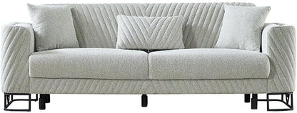 Danube Home Elegance 3 Seater Fabric Sofa | Modern Design Three Seat Sofas | Comfortable Living Room Furniture L 230 x W 80 x H 82 cm - Grey