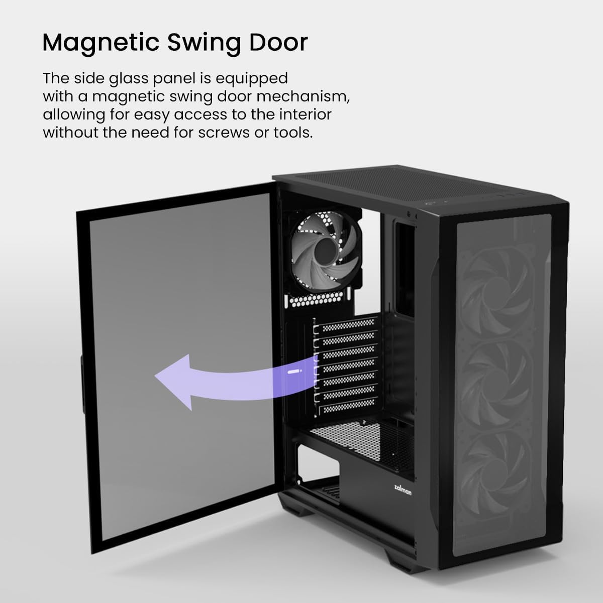 Zalman i3 NEO TG ATX Gaming PC Computer Case - 4 x 120mm Infinity Mirror ARGB Fans - ATX, mATX, Mini-ITX, Tempered Glass Front & Side Panel, White