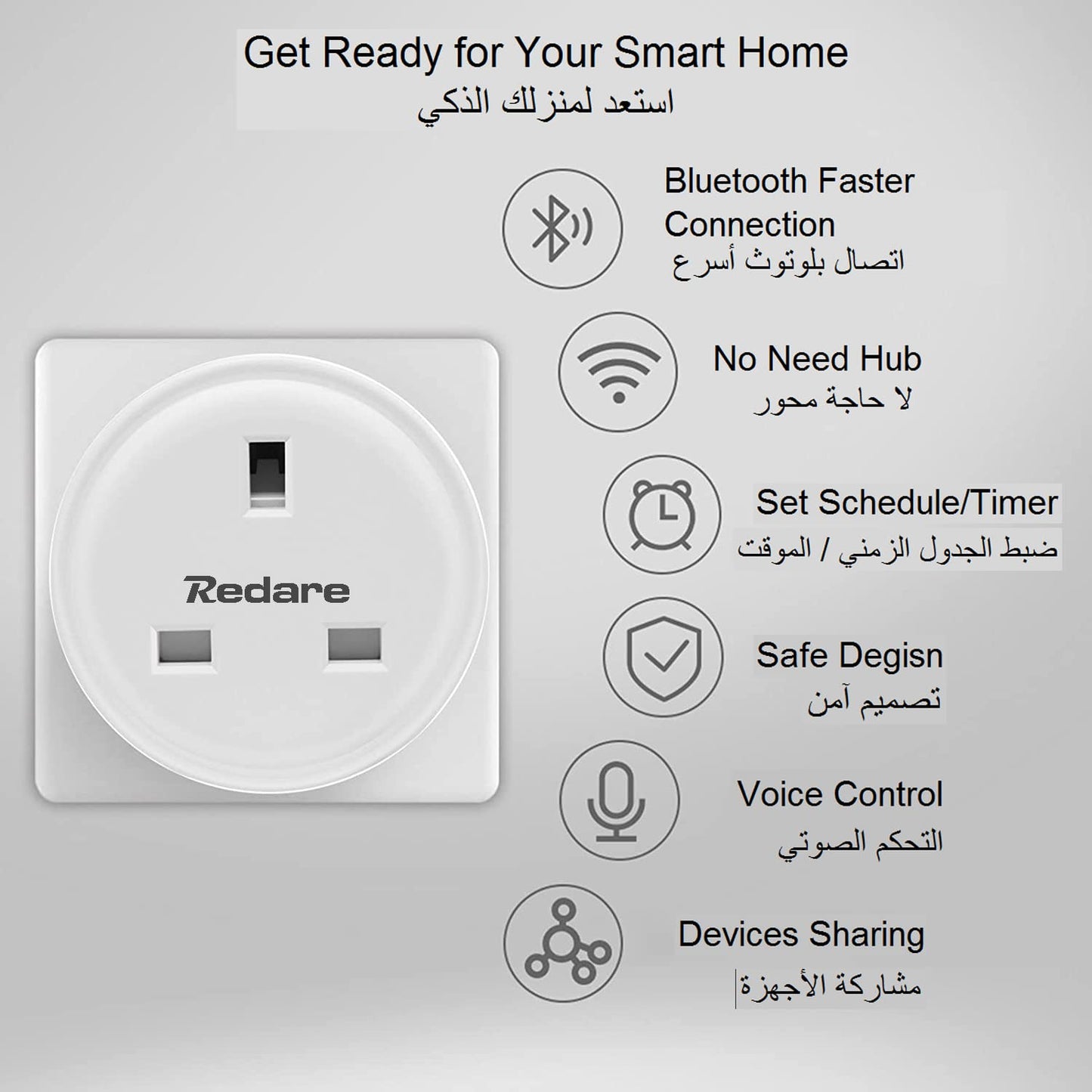 Redare Smart Plug,WiFi Plugs Alexa,16A Mini Outlet Compatible with Alexa and Google Home, Mini Socket with Remote & Voice Control with Electricity Statistics Timer Function, No Hub Required(4 pack)