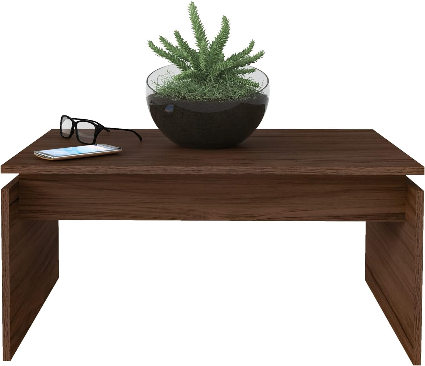 Artely Cris Coffee Table, Walnut Brown - W 80 X D 50 x H 38 cm