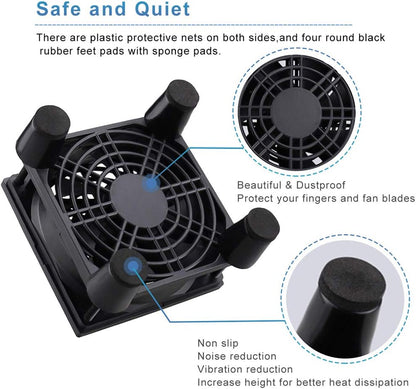 GDSTIME Dual 120mm 5V USB Fans, 102CFM Big Airflow Fan Cooling for Router TV Box Micro Computer and Other Electronics