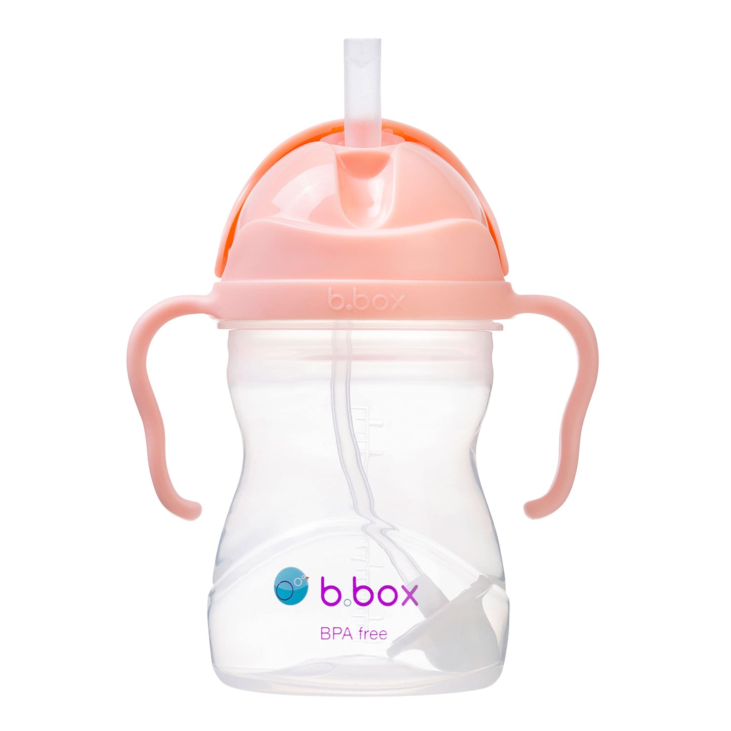 b.box Sippy Cup with Fliptop Weighted Straw, Drink from Any Angle | Spill Proof, Leak Proof & Easy Grip | BPA Free & Dishwasher Safe | Babies & Toddlers (Cherry Blossom 240ml)