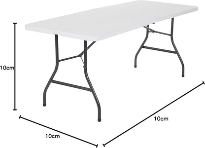 Showay Class Dn-Bm0 Heavy Duty Folding Table Centerfold, Ideal For Crafts, Outdoor Events, Convenient Carry Handle, 6-Feet, White - Cldnbm09