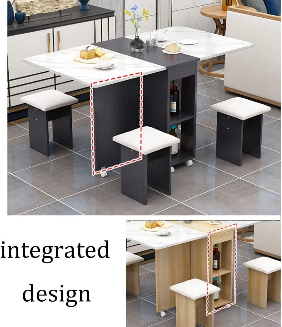 Folding Dining Table,dining table, Removable Folding Dining Table, dining table set for 4 Space Saving Dining Table for Tight Spaces With 4 chairs half white