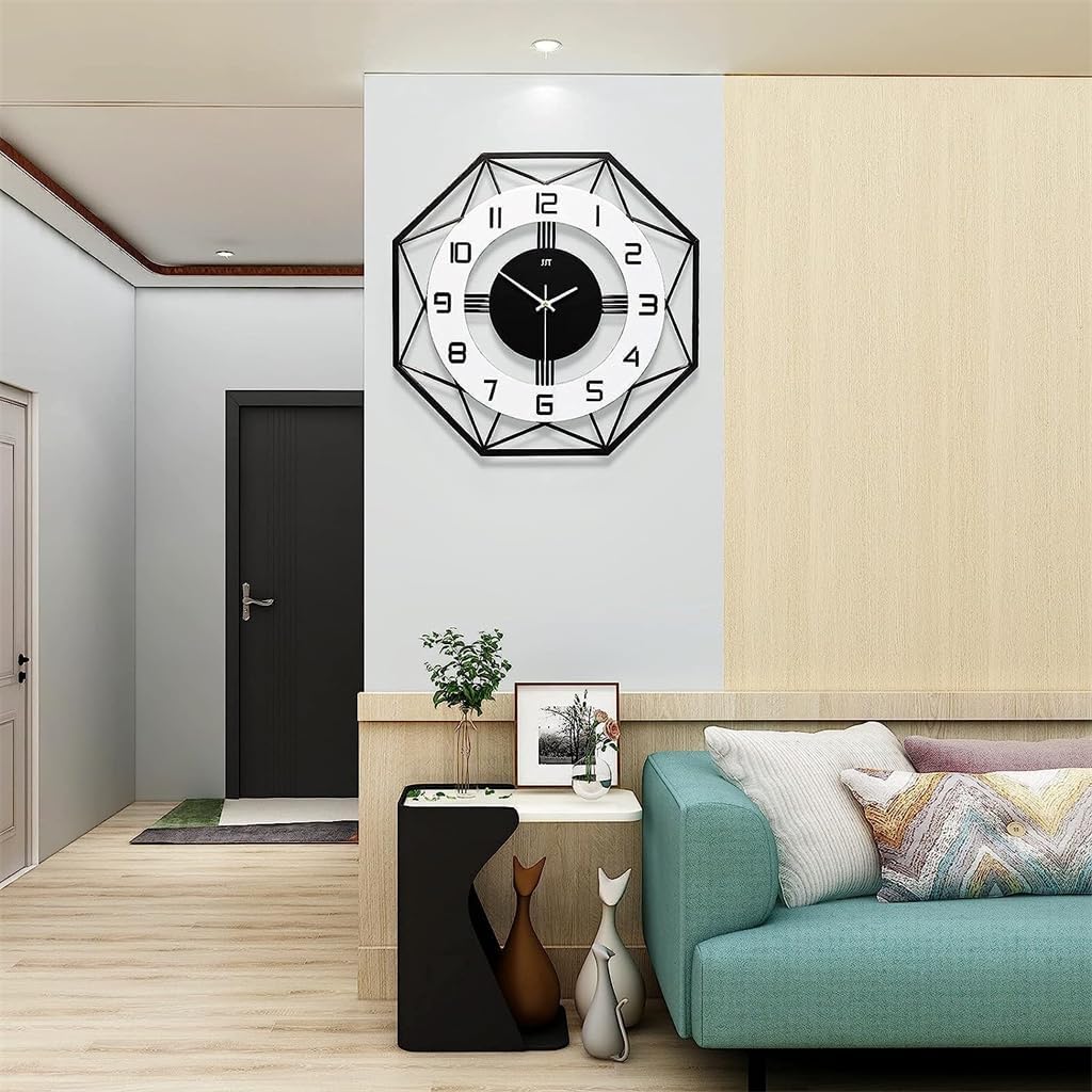 Large Wall Clocks, Azonee 17 inches Modern Silent Wall Clock for Home House Kitchen Bedroom Living Room Decorative Big Wall Clock Non Ticking Battery Operated Quartz for Bathroom Outdoor Indoor