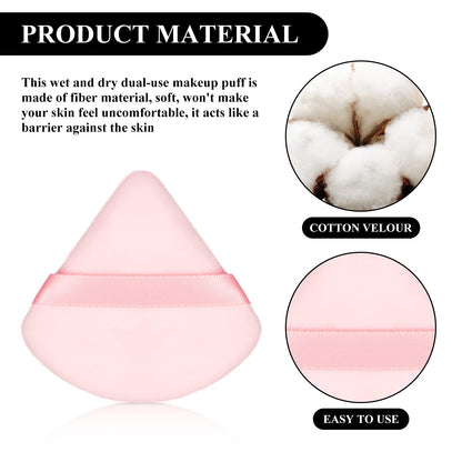 Maitys Powder Puff Face Triangle Makeup Puff for Loose Powder Soft Body Cosmetic Foundation Sponge Mineral Powder Wet Dry Makeup Tool (Black, White, Small) - 12 Count (Pack of 1)