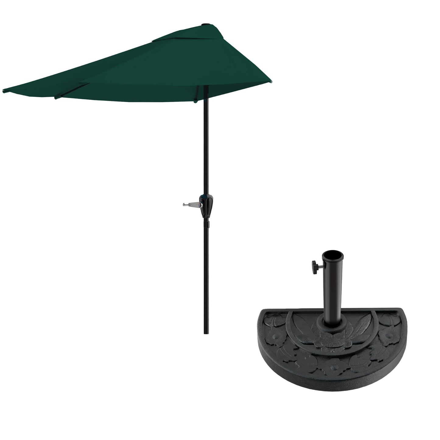 Pure Garden 9' Half Round Patio Umbrella