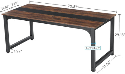 Tribesigns Computer Desk, Large Office Desk Computer Table Study Writing Desk for Home Office, Walnut + Black Leg, 63 X 23.6 inch