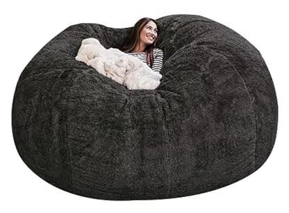 EKWQ Bean Bag,Big Huge Giant Bean Bag Chair for Adults, (No Filler) Bean Bag Chair for Adults Kids Comfy Fluffy Giant Round Beanbag Lazy Sofa Cover- Machine Washable Covers, Double Stitched Seams