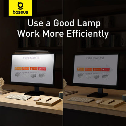 Baseus LED Desk Lamp Auto-Dimming Table Lamp Eye-Caring Smart Lamp Touch Control 47" Wide Illumination 250 Lumens 5W 3 Color Modes for Home Office, Living Room, Bedroom, Painting (Dark Grey)