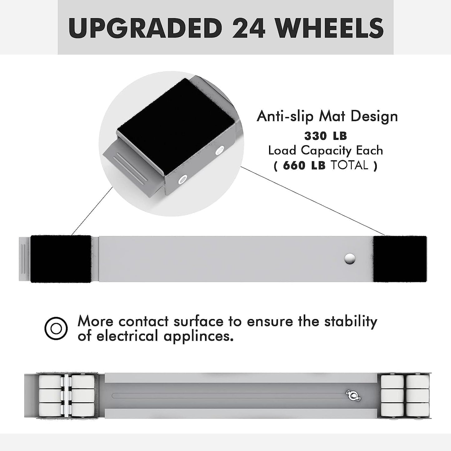 AWH Furniture Dolly Mobile Roller - Extendable Appliance Rollers Mobile Washing Machine Base, Fridge Stand Moving Cart for Washing Machines, Refrigerators, Dryers, Dishwashers (Grey)