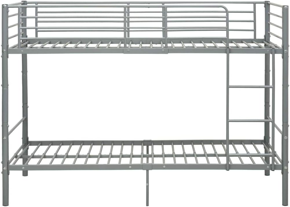 vidaXL Bunk Bed Grey Metal 90x200 cm